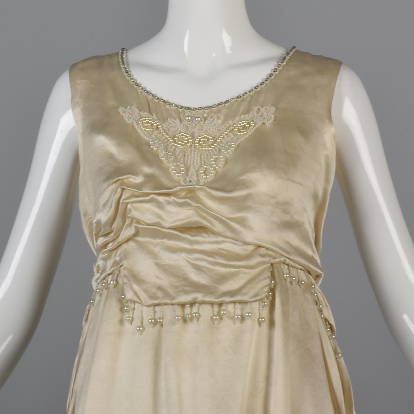 1920s Ivory Silk Wedding Dress