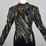 Small Judith Ann Late 1970s Sequin Cocktail Dress