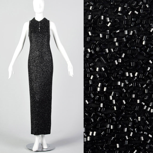 Medium Bob Mackie 1980s Heavily Beaded Black Dress