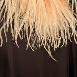 1970s Feather Trimmed Jumpsuit with Huge Palazzo Legs