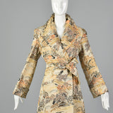 1950s Metallic Brocade Robe in Landscape Motif