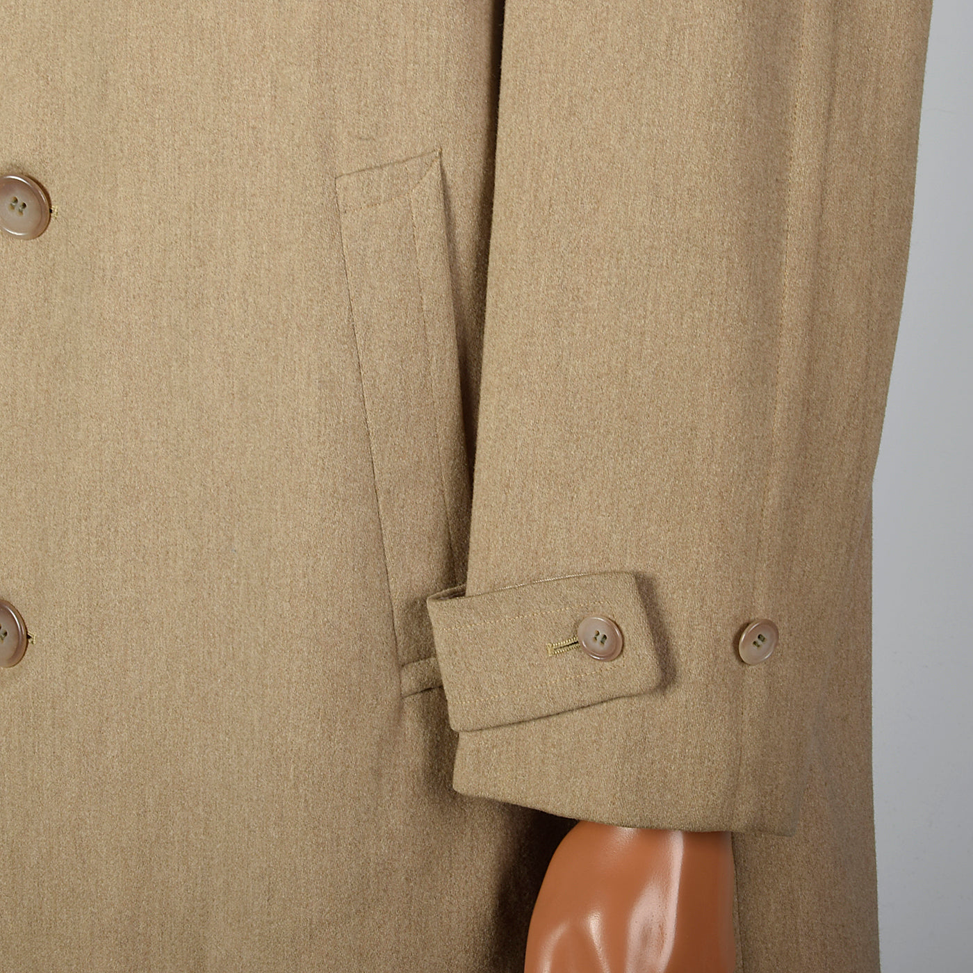 1950s Mens Tan Wool Winter Coat