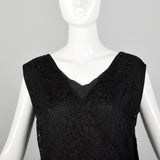 Large 1930s Black Lace Dress