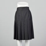 Small Chanel Boutique 1990s Gray Wool Pleated Skirt