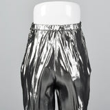 1980s Shiny Silver Lamé Pants, Deadstock