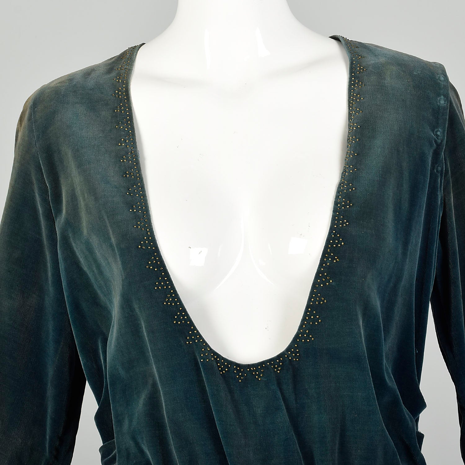Medium 1910s Dress Velvet Edwardian Beaded Silk