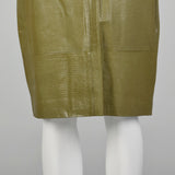 Small Green Leather Embossed Snakeskin Skirt