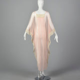 1970s Sexy Sheer Kaftan Nightgown in Pink