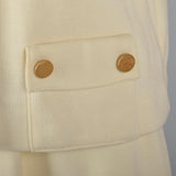 1960s Deadstock Cream Wool Knit Set with Gold Buttons