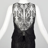 XS Pamela Dennis Matching Black Lace Skirt and Top Dress Set