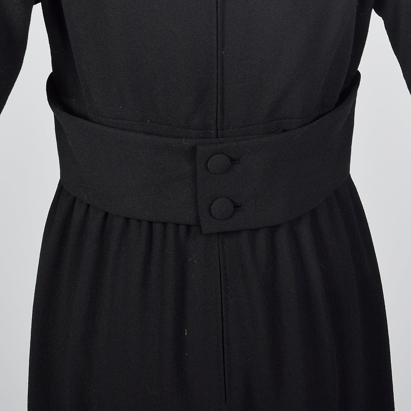 1970s Norman Norell Long Sleeve Little Black Dress in Winter Weight Wool, Gustave Tassell