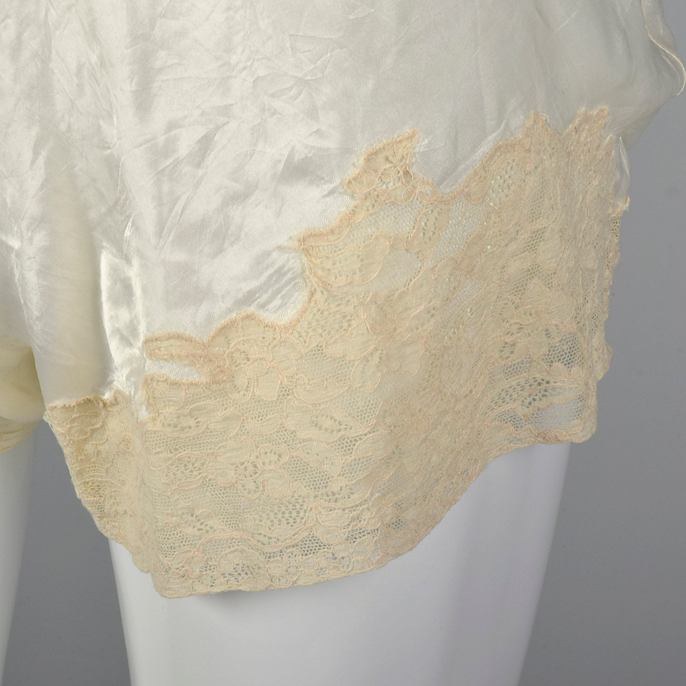 1930s White Slip Shorts with Lace Trim