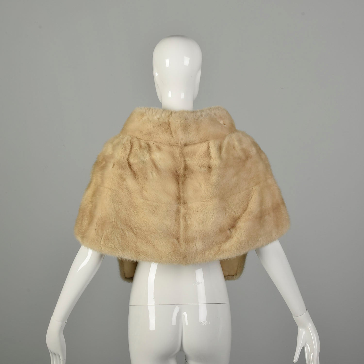 OSFM 1950S Real Mink Capelet Warm Winter Wrap Blonde Supple Fur Stole