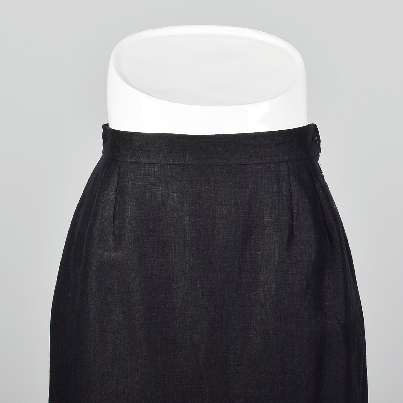 1980s Yves Saint Laurent Rive Gauche Black Linen Pencil Skirt