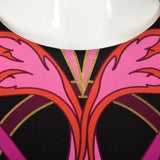 Small Ted Baker Pink Dress Black Short Sleeve Back Slit Designer