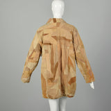 Large 1990s Patchwork Leather Coat with Faux Shearling