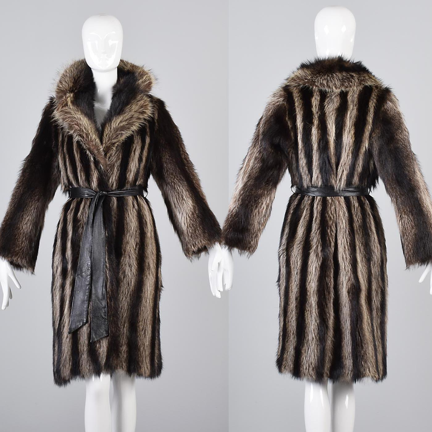 1970s Raccoon Fur Wrap Coat