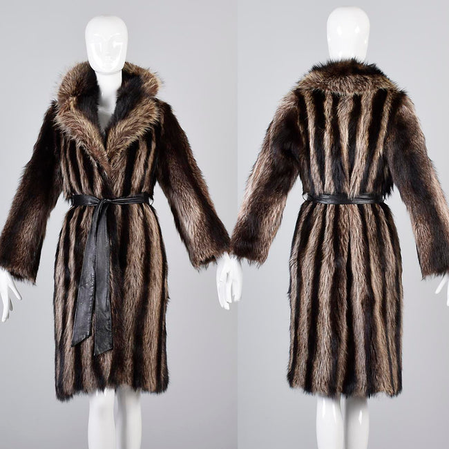 1970s Raccoon Fur Wrap Coat