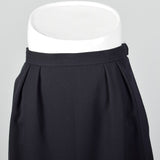 1980s Yves Saint Laurent Rive Gauche Navy Blue Skirt with Slit