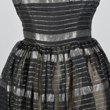 1950s Sheer Black and Silver Dress