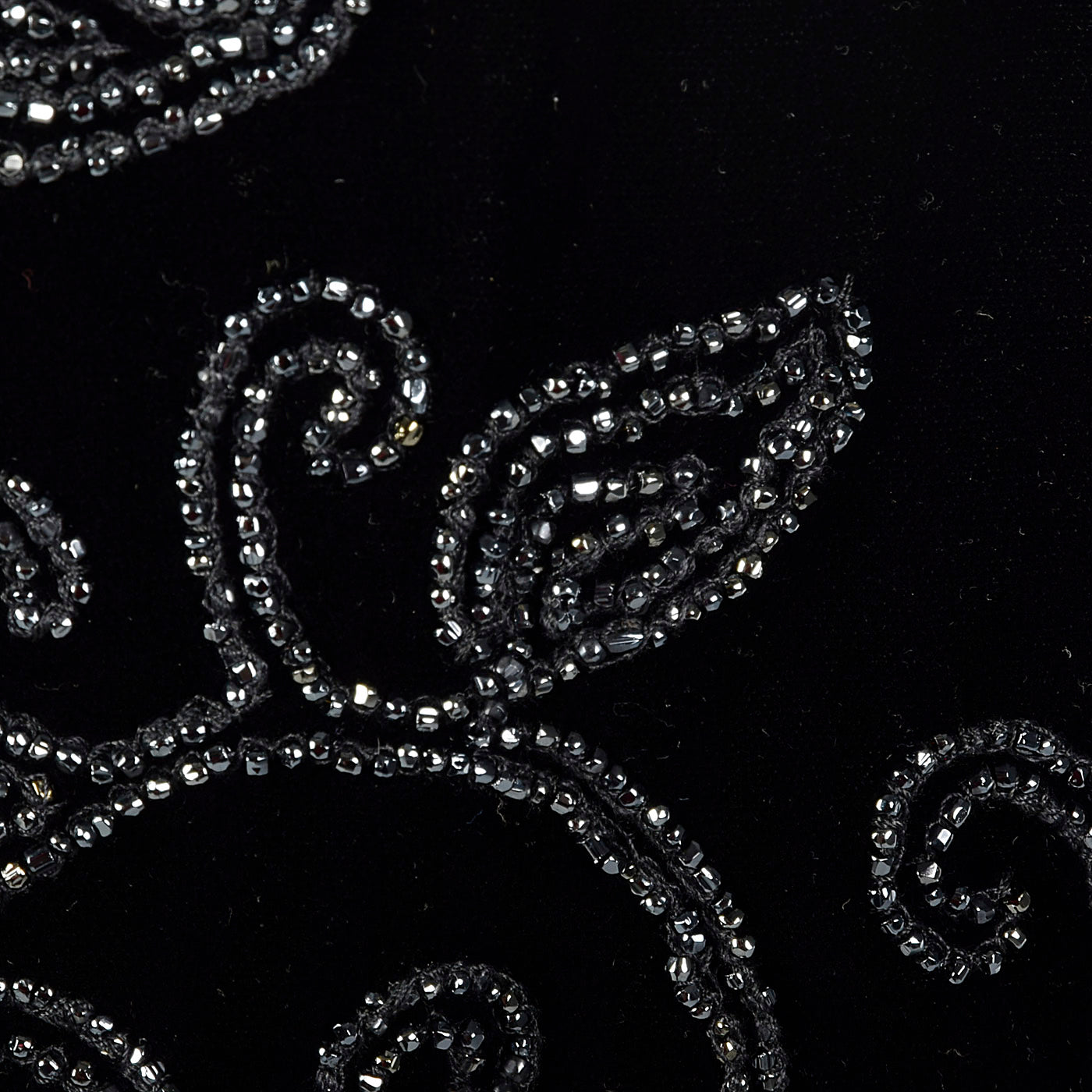 1940s Black Velvet Beaded Swing Jacket