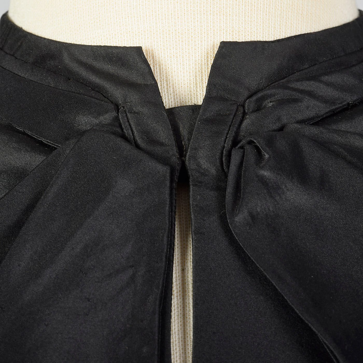 1950s Black Taffeta and Black Wool Dress