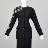 Small Miguel Cruz 1980s Two Piece Skirt Suit