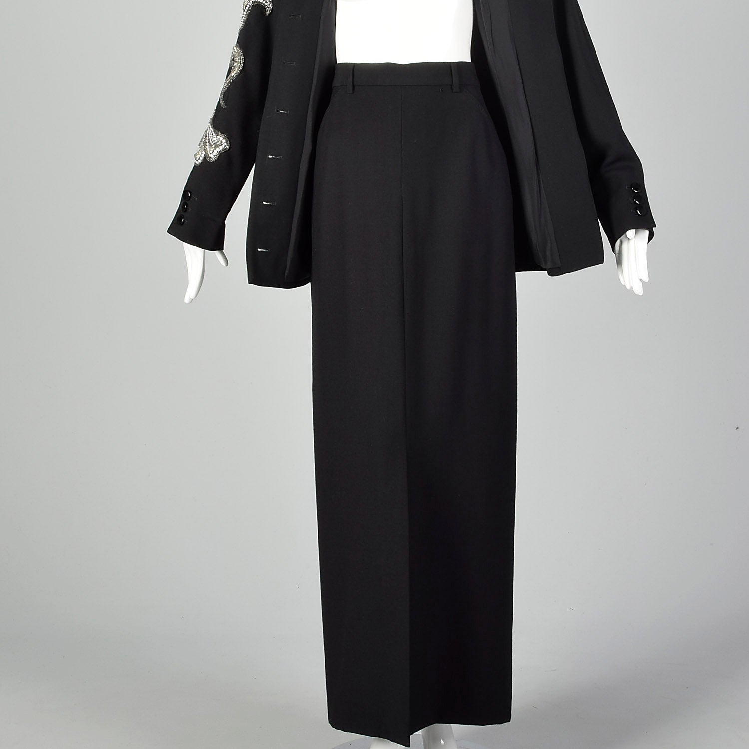 Small Miguel Cruz 1980s Two Piece Skirt Suit