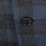 1950s Mens Wool Jacket in Blue and Gray Check