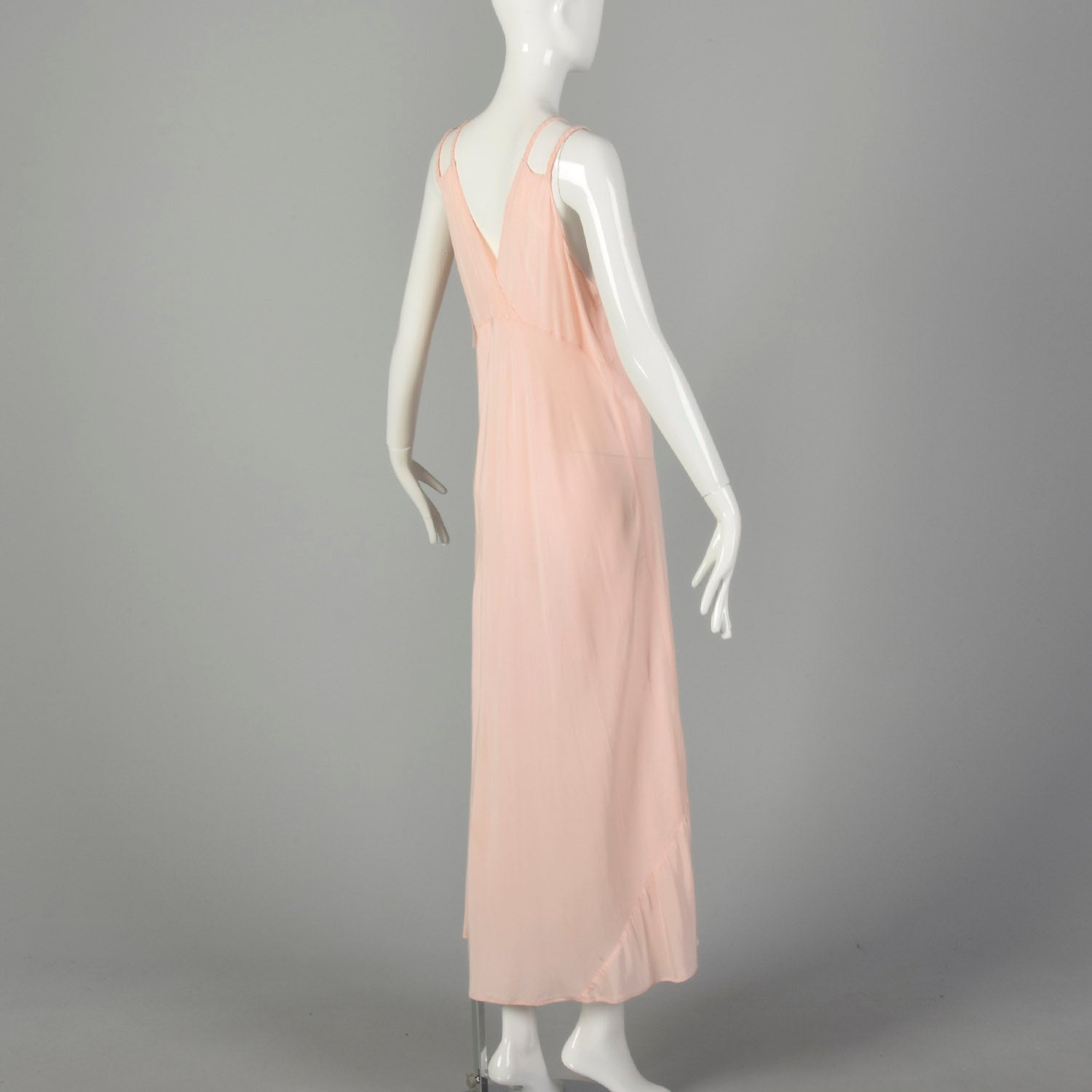 Large 1930s Pink Rayon Nightgown Fetish Lingerie Adam & Eve Fig Leaf Novelty Boudoir
