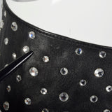 1990s Black Rhinestone Belt