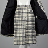 1960s Plaid Clutch Coat with Matching Skirt