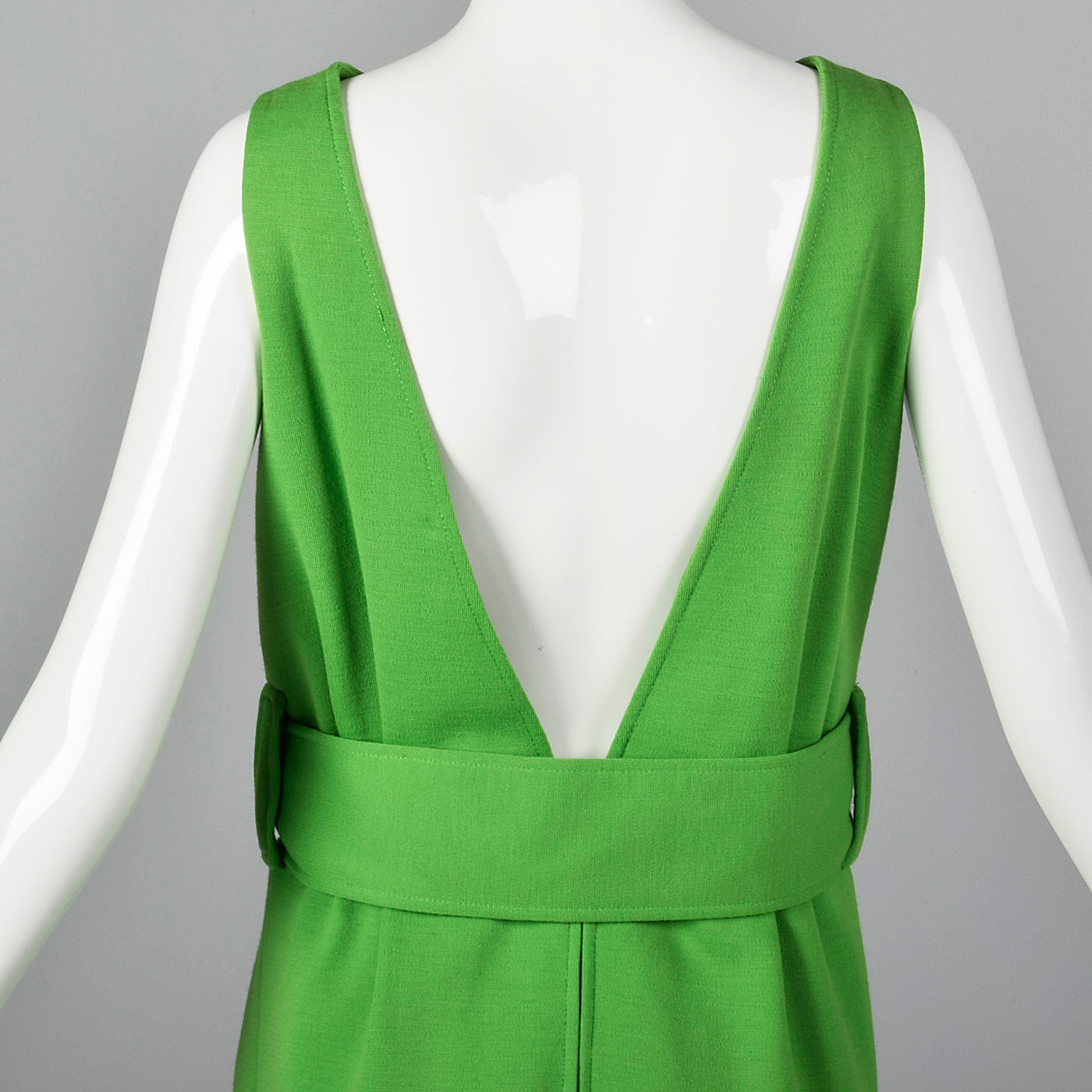 1960s Green Wool Dress with Orange Lining