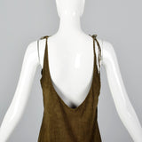 1970s Brown Suede Sheath Dress