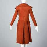 1960s Via Veneto Couture Boutique Suede Leather Trench Coat