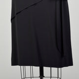 XL 1940s Little Black Dress Rayon Volup Beaded Illusion Neckline Evening Cocktail Gown LBD