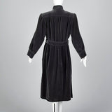 1976 Yves Saint Laurent Russian Collection Gray Velvet Trench Coat