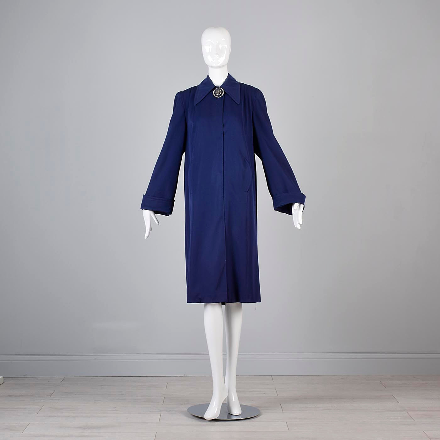 1940s Navy Coat with Lucite Button