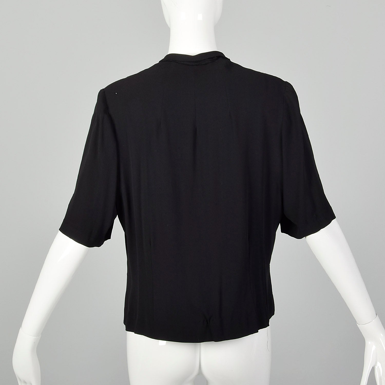 Large 1950s Black Top Rayon Beaded