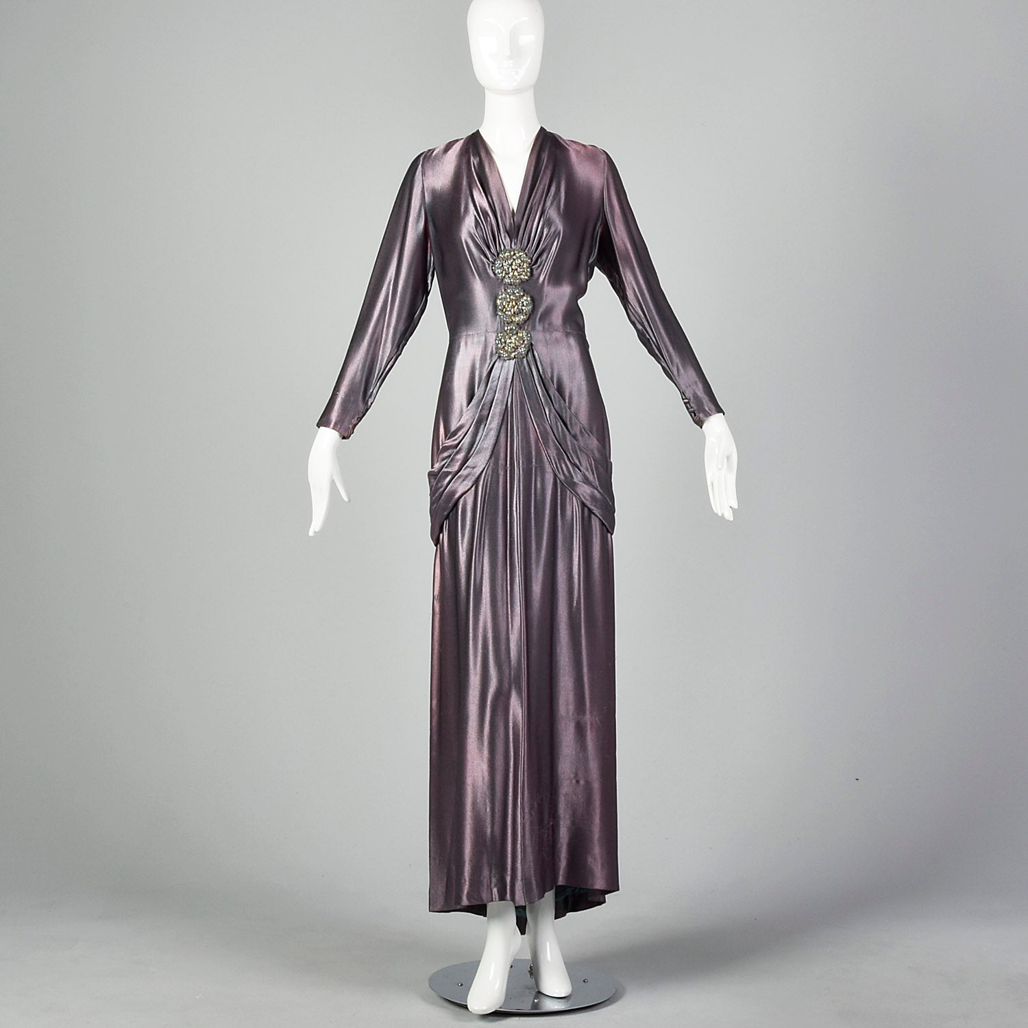 Small 1930s Iridescent Purple Gown