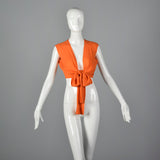 1970s Saks Fifth Avenue Orange Silk Crop Vest