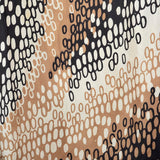 1960s Silk Dress with White, Tan, and Black Op Art Print