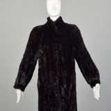 XS Black 1980s Mink Fur Coat