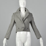 Small 1970s Wool Crop Jacket with Fur Collar