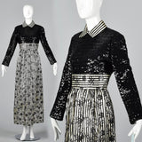 1970s Victor Costa Romantica Sequin Dress