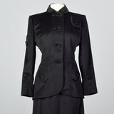 1940s Black Cashmere Skirt Suit