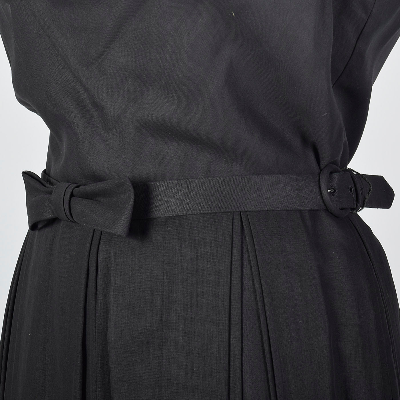 1950s Classic Little Black Dress with Draped Neckline