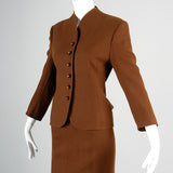 1960s Brown Cashmere Skirt Suit
