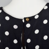 1980s Black and White Polka Dot Dress