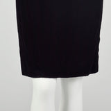 Small 1980s Nipon Black Strapless Party Dress Peplum with Gold Swirl